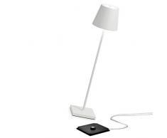 Zafferano Lampada LED Dimmerabile da Terra e Tavolo Stelo assemblabile Poldina PRO XXL, Bianco, 150cm/81cm/69cm