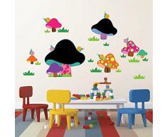 Walplus 160X75 CM Adesivi da parete Mushroom LAVAGNA rimovibile autoadesivo arte murale DECALCOMANIA CASA FAI TE Ufficio Decorazione Carta parati STANZA BebÃ¨ Bambini Cameretta bimbi regalo,Multicolore