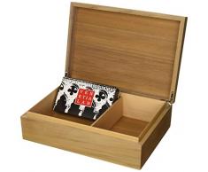 VENETIA LAB Doge - Humidor Da 50 sigari I Umidificatore In Legno Massello I Cofanetto Con Sistema Di Umidificazione Con Polimeri Acrilici, Igrometro Analogico - Marrone