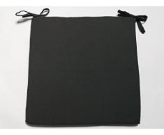 Soleil docre 008031 Panama, Cuscino per Sedia, in Cotone, Colore: Antracite/Grigio, 40 x 3 x 40 cm