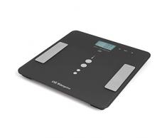 Orbegozo PB 3010 Bilancia Pesapersone Elettronica Quadrato, Nero/Grigio