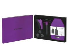 LE CREUSET GS139 Set con Pompetta per Vino, Cavatappi a Leva e Borsa Termica, Viola