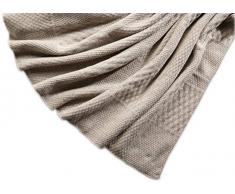 sundaykit Coperta Lavorata a Maglia in Cashmere mongolese di Ottima qualità Made in Germany. 180 x 140 cm, Motivo Patchwork