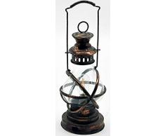 M S Lanterna da giardino in metallo a batteria, in rame anticato, Grigio, 50 cm