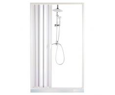 FERIDRAS Aurora Box Doccia Estensibile, PVC, Bianco/Trasparente, 3.5x100x185 cm