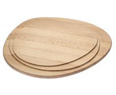 Sambonet Tagliere Multiuso in Legno di Faggio-44 x 41 cm, Altezza 1 cm-Colore Naturale, Marrone