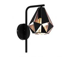 Eglo Carton 4 - Lampada da parete, in acciaio, colore: nero/rame anticato