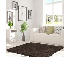 Spaces 109929 - Tappeto a pelo lungo, rettangolare, stile moderno, morbido, antiscivolo, per corridoio, camera da letto, soggiorno, 152 cm x 244 cm, colore: grigio