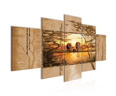 Quadro Elefante africano 200 x 100 cm - XXL Immagini Murale Stampa su Tela Decorazione da Parete Pronte per lapplicazione - 001751a