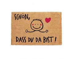 Relaxdays - Zerbino in Cocco, Universale, Porta e Ingresso, Antiscivolo, 60 x 40 cm, Colore: Naturale/Nero