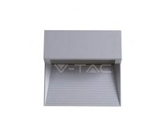 Faretto Segnapasso LED a Montaggio Superficiale Quadrato 3W per Esterno Grigio Luce Calda 3000K