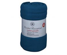 Coperta in pile, 2 pezzi, con punto croce, blu navy