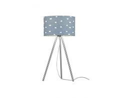 Trio Tripolis Lampada Tavolo, 3 Piedi, Diffusore, Effetto Jeans Strappato, Diametro 25 cm E14, Azzurro