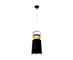 Homemania Lampada A Sospensione Polea Colore Nero in Metallo-Per Salotto, Soggiorno, Cucina, Camera, Ufficio E27, 40 W, Taglia unica