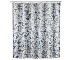 Wenko Tenda da Doccia Terrazzo Lavabile, Impermeabile con 12 Anelli, Poliestere, Multicolore, 200 x 180 cm