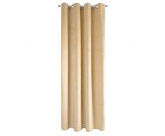 Eurofirany Pierre Tenda Velluto, per Soggiorno, Camera da Letto, Moderno, Classico Occhielli in Metallo 1. 215 g/m2, Cappuccino, 140 x 250 cm