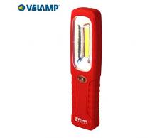 Velamp IS463 Luce da Lavoro Super Luminosa 200 Lumen COB LED. Lampada Ispezione.con Gancio e Magnete per Auto Emergenza Garage Speleologia Campeggio Caccia, Rosso