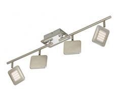 Briloner Leuchten Lampada da soffitto 4.5 W, Nichel Opaco, 4er Spot