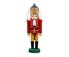 Schiaccianoci figura Re rosso/giallo di Dregeno Seiffen 13,5 cm – Original erzgebirgische Realizzato a mano, suggestiva decorazione di Natale