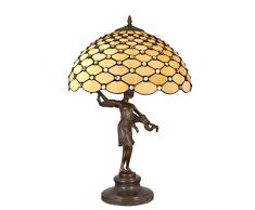 World Art, TWGM16599, Lampada scultura con gemme, Lampade Tiffany, 41 x 62 x 41 Cm