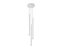 Sollux Lighting - Lampadario a sospensione in acciaio, 20 x 20 x 100 cm, colore: Bianco