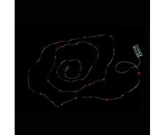 EUROCINSA Striscia Rame Argento con 40 luci Rosse (Senza batterie) 390 cm. 1 Pezzo, LED, Rosso, Taglia Unica.