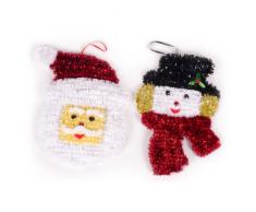 Wer Natale Babbo figurina Snowman 20 centimetri piatto da parete e ghirlanda di Natale-Lotto 2