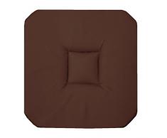 Douceur DIntÃ©rieur - 1604711, Cuscino Da Sedia Con 4 Volant , 36 X 36 X 3.5 Cm , Panama Uni , Panama Uni , Marrone
