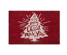 Excelsa Merry Christmas Zerbino Ingresso, Fibra di Cocco, Rosso, 40 x 60 cm
