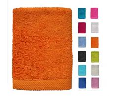 DHestia - Set di Asciugamani da Bagno e Doccia in Cotone 100%, 500 g/m², Colori e Misure Grandi, Colore: Arancione, 50 x 100 cm (Confezione da 3)