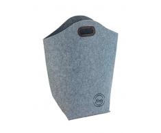 Wenko - Cesto portabiancheria in Feltro, con Manici, capacitÃ : 42 l, Dimensioni: 45 x 60 x 25 cm, Colore: Grigio