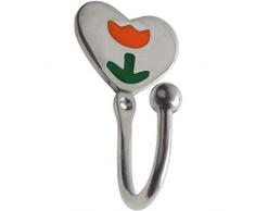 Rei - Appendiabiti da Parete Decorativo Adesivo e avvitabile Realizzato in Alluminio, nichelato, 0