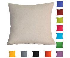 DHestia - Confezione da 2 federe per Cuscini, Decorazione Divano e Letto, 45 x 45 cm, in Tela, Colori (Beige), 45 x 45 cm