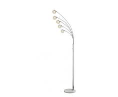 Trio Chris Piantana LED, 5 Luci, Diffusore Mezza Sfera, Effetto Ghiaccio Integriert, 4 W, Cromo, 61 x 70 x 200.5 cm