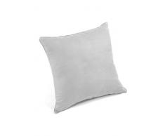 Homemaison - Cuscino Tinta Unita in Pelle Scamosciata, Cotone, Perla, 45 x 45 cm