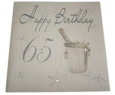 Cotone Bianco Codice XLS 65 Carte Compleanno Cartolina Compleanno con Testo in Inglese Secchio Champagne