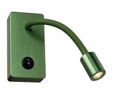 SLV, Faretto LED flessibile da parete, A+, 200 lumen, 3000 kelvin, Verde