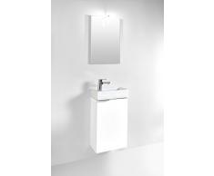 Cavadore - Set Bagno degli Ospiti GIZO, lavabo e Specchio, Set Completo, Lucido