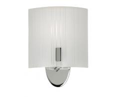 Oaks Lighting Zafra - Plafoniera in Cromo Satinato con Paralume in Vetro Tondo a Righe