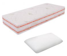 MiaSuite MATERASSO SINGOLO SFODERABILE MEMORY FOAM 6 CM 80X195 ALTO 25 CM + CUSCINO LATTICE ALTO 12 CM RELAX ORTOPEDICO