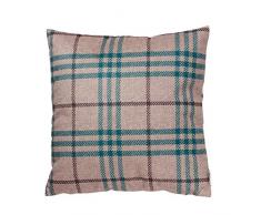 B & h Cuscino contenente Penna, Velluto, Turchese, Singolo, 45Â x 45Â x 2Â cm