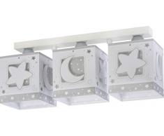 Dalber - Lampada da soffitto E-27, Chiaro di luna grigio, Multicolore, 48 x 12.5 x 20.5