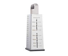 KitchenCraft MCGRATMEAS Grattugia per Formaggio 5 in 1, affettatrice per Alimenti e Limoni, con marcature di misurazione, Acciaio Inossidabile