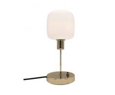 SP Light and Design Diva Shirley Vetro B, Struttura Metallizzata Oro Lampada da Tavolo 4 W, Bianco