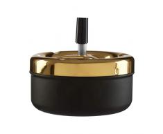 Posacenere a pressione, Ferro, PP - Polipropilene, nero/oro, medium