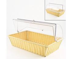 Pinti Inox 97150760 Cesta Pane Rettangolare con Cupola, Marrone