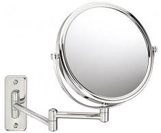 Sanwood 6650700.0 Bea Specchio Cosmetico 1: Vista, Specchio da parete, ingrandimento 5 X, in metallo, cromato, 31.0 x 23.3 x 3.8 cm