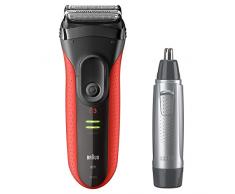 Braun 81640371 Rasoio Elettrico Trimmer Nero, Rosso
