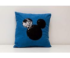 Disney - Cuscino con Paillette reversibili, Motivo: Topolino, 100% Poliestere, 40 x 40 cm