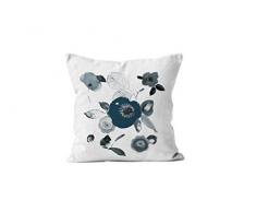 Soleil docre Aquarelle - Cuscino Decorativo, Poliestere, 40 x 40 cm, Colore: Bianco